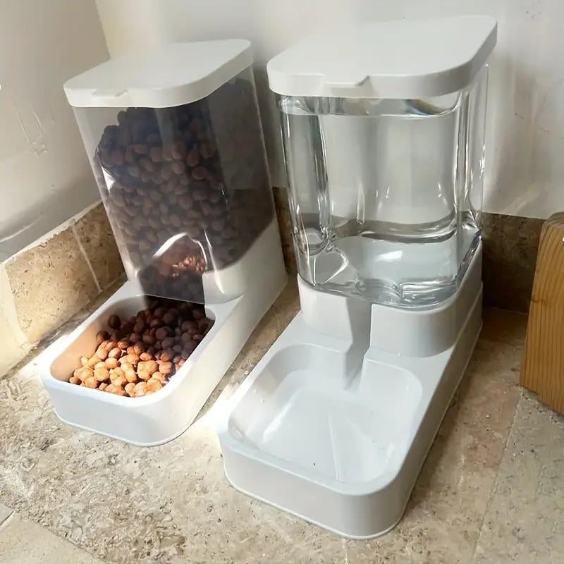 Automatic Pet Feeder & Water Dispenser Set – Large Capacity, Hassle-Free Mealtime for Pets!