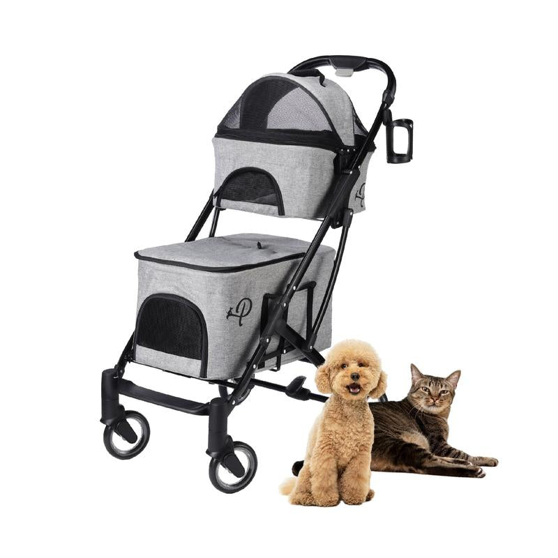 Deluxe Double Decker Pet Stroller – Ultimate Comfort & Convenience for Your Pets