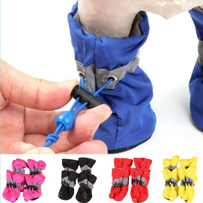 Waterproof Dog & Cat Boots – 4-Piece Set for Small Pets | Anti-Slip, All-Weather Protection for Rainy Days